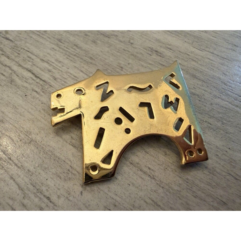 Vintage Gold Tone Modernist Abstract Animal‎ Brooch Southwestern Style Pin